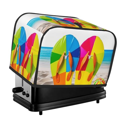 Bunte Flip-Flops, Strandball-Toaster-Abdeckungen, 2 Scheiben, Brotmaschinen-Abdeckungen, gesteppter Toaster, staubdichte Abdeckung, kleine waschbare Geräteabdeckungen, Brotbackmaschine, Schutz für Bunte Flip-Flops, Strandball-Toaster-Abdeckungen, 2 Scheiben, Brotmaschinen-Abdeckungen, gesteppter Toaster, staubdichte Abdeckung, kleine waschbare Geräteabdeckungen, Brotbackmaschine, Schutz für von BSCKKDMN
