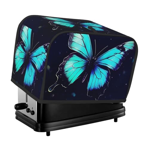 Butterfly-Toaster-Abdeckungen, 2 Scheiben, Brotmaschinen-Abdeckungen, gesteppter Toaster, staubdicht, klein, waschbar, für Küche, kleine Geräte von BSCKKDMN