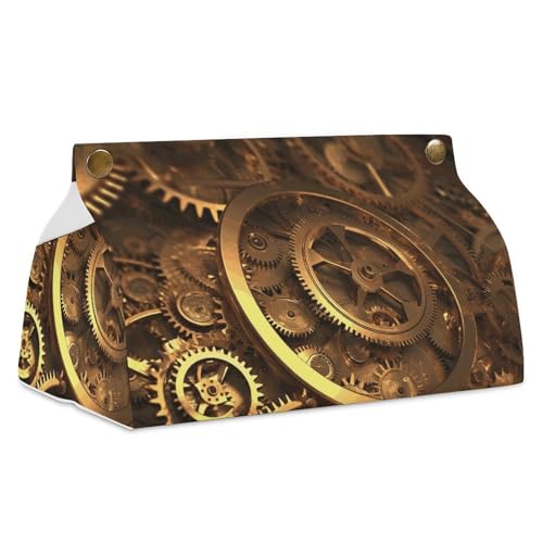 Cool Steampunk Zahnräder Taschentuchbox Abdeckung Leder Wasserdicht Taschentuchhalter Rechteckige Taschentuchspender Box für Badezimmer Wohnzimmer Küche Büro Cool Steampunk Zahnräder Taschentuchbox Abdeckung Leder Wasserdicht Taschentuchhalter Rechteckige Taschentuchspender Box für Badezimmer Wohnzimmer Küche Büro von BSCKKDMN