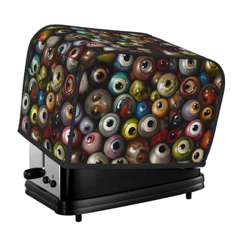 Eye Balls Toaster-Abdeckungen, 2 Scheiben, Brotmaschinen-Abdeckungen, gesteppter Toaster, staubdichte Abdeckung, kleine waschbare Geräteabdeckungen, Brotbackmaschine, Schutz für Küche, kleine Geräte Eye Balls Toaster-Abdeckungen, 2 Scheiben, Brotmaschinen-Abdeckungen, gesteppter Toaster, staubdichte Abdeckung, kleine waschbare Geräteabdeckungen, Brotbackmaschine, Schutz für Küche, kleine Geräte von BSCKKDMN