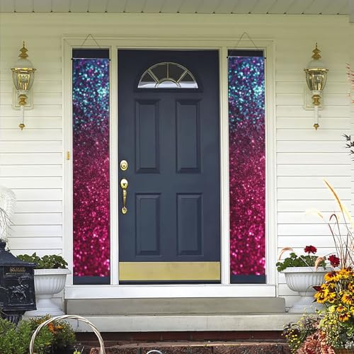 Farbverlauf Pailletten Funkeln Hängende Tür Banner Frühling Sommer Willkommen Veranda Banner Happy Birthday Party Banner Foto Hintergrund Veranda Schild Haustür Schilder für Hof Indoor Outdoor Dekor von BSCKKDMN