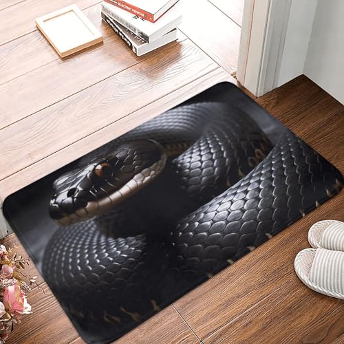 Fußmatte für drinnen und draußen, rutschfest, saugfähig, waschbar, Flanell-Badematte, rutschfeste Fußmatten für Küche, Veranda, Büro, 40,6 x 61 cm, Schwarz Fußmatte für drinnen und draußen, rutschfest, saugfähig, waschbar, Flanell-Badematte, rutschfeste Fußmatten für Küche, Veranda, Büro, 40,6 x 61 cm, Schwarz von BSCKKDMN