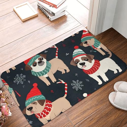 Fußmatte mit Aufschrift "Merry Christmas", für drinnen und draußen, rutschfest, saugfähig, waschbar, Flanell-Badematte, rutschfeste Fußmatten für Küche, Schlafzimmer, Badezimmer, Veranda, Büro, 40,6 x Fußmatte mit Aufschrift "Merry Christmas", für drinnen und draußen, rutschfest, saugfähig, waschbar, Flanell-Badematte, rutschfeste Fußmatten für Küche, Schlafzimmer, Badezimmer, Veranda, Büro, 40,6 x von BSCKKDMN