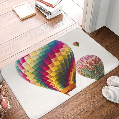 Fußmatte mit Heißluftballon, für drinnen und draußen, rutschfest, saugfähig, waschbar, Flanell-Badematte, rutschfeste Fußmatten für Küche, Schlafzimmer, Badezimmer, Veranda, Büro, 40,6 x 61 cm Fußmatte mit Heißluftballon, für drinnen und draußen, rutschfest, saugfähig, waschbar, Flanell-Badematte, rutschfeste Fußmatten für Küche, Schlafzimmer, Badezimmer, Veranda, Büro, 40,6 x 61 cm von BSCKKDMN