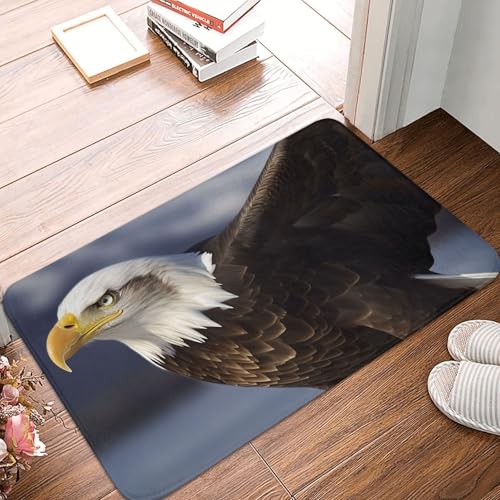 Fußmatte mit Weißkopfseeadler, für drinnen und draußen, rutschfest, saugfähig, waschbar, Flanell-Badematte, rutschfeste Bodenmatten für Küche, Schlafzimmer, Badezimmer, Veranda, Büro, 40,6 x 61 cm Fußmatte mit Weißkopfseeadler, für drinnen und draußen, rutschfest, saugfähig, waschbar, Flanell-Badematte, rutschfeste Bodenmatten für Küche, Schlafzimmer, Badezimmer, Veranda, Büro, 40,6 x 61 cm von BSCKKDMN