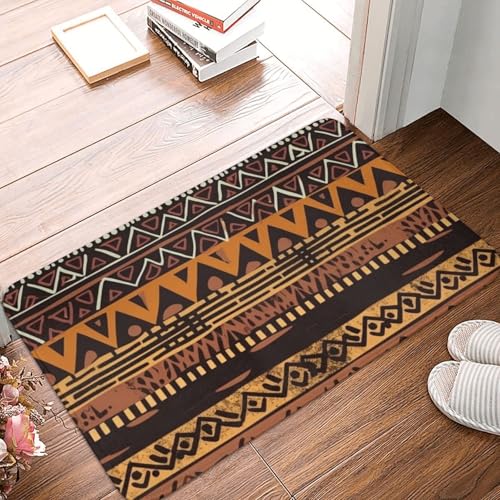 Fußmatte mit afrikanischem Schlammstoff, für drinnen und draußen, rutschfest, saugfähig, waschbar, Flanell-Badematte, rutschfeste Bodenmatten für Küche, Schlafzimmer, Badezimmer, Veranda, Büro, 40,6 x Fußmatte mit afrikanischem Schlammstoff, für drinnen und draußen, rutschfest, saugfähig, waschbar, Flanell-Badematte, rutschfeste Bodenmatten für Küche, Schlafzimmer, Badezimmer, Veranda, Büro, 40,6 x von BSCKKDMN