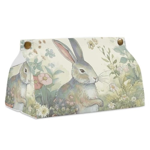 Garden Bunny Taschentuchbox aus Leder, wasserdicht, rechteckig, für Badezimmer, Wohnzimmer, Küche, Büro Garden Bunny Taschentuchbox aus Leder, wasserdicht, rechteckig, für Badezimmer, Wohnzimmer, Küche, Büro von BSCKKDMN