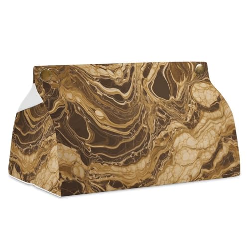 Goldene Marmor-Tücherbox, Abdeckung, Leder, wasserdicht, rechteckig, Taschentuchspender, Box für Badezimmer, Wohnzimmer, Küche, Büro Goldene Marmor-Tücherbox, Abdeckung, Leder, wasserdicht, rechteckig, Taschentuchspender, Box für Badezimmer, Wohnzimmer, Küche, Büro von BSCKKDMN