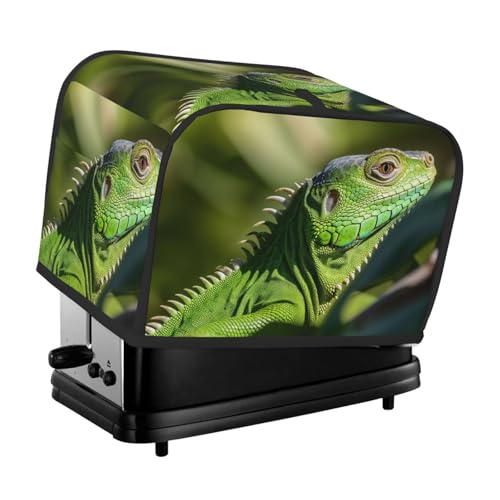 Green Lizard Toaster-Abdeckungen, 2 Scheiben, Brotmaschinen-Abdeckungen, gesteppter Toaster, staubdichte Abdeckung, kleine waschbare Geräteabdeckungen, Brotbackmaschine, Schutz für Küche, kleine von BSCKKDMN