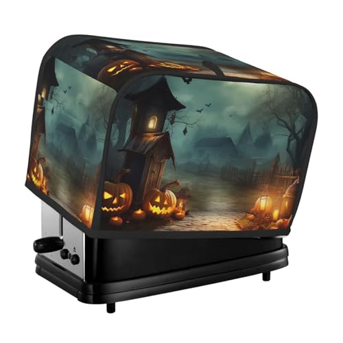 Halloween-Hintergrund-Toaster-Abdeckungen, 2 Scheiben, Brotmaschinen-Abdeckungen, gesteppter Toaster, staubdichte Abdeckung, kleine waschbare Geräteabdeckungen, Brotbackmaschinen-Schutz für Küche Halloween-Hintergrund-Toaster-Abdeckungen, 2 Scheiben, Brotmaschinen-Abdeckungen, gesteppter Toaster, staubdichte Abdeckung, kleine waschbare Geräteabdeckungen, Brotbackmaschinen-Schutz für Küche von BSCKKDMN