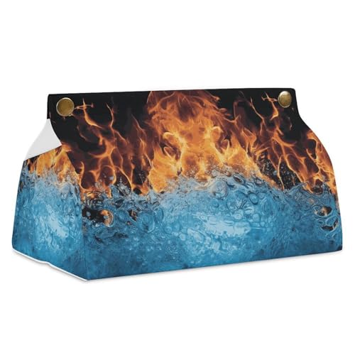 Ice Fire Taschentuchbox aus Leder, wasserdicht, rechteckig, für Badezimmer, Wohnzimmer, Küche, Büro Ice Fire Taschentuchbox aus Leder, wasserdicht, rechteckig, für Badezimmer, Wohnzimmer, Küche, Büro von BSCKKDMN