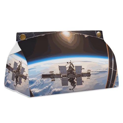 Internationale Raumstation Bild Taschentuchbox Abdeckung Leder Wasserdicht Taschentuchhalter Rechteckige Taschentuchspender Box für Badezimmer Wohnzimmer Küche Büro Internationale Raumstation Bild Taschentuchbox Abdeckung Leder Wasserdicht Taschentuchhalter Rechteckige Taschentuchspender Box für Badezimmer Wohnzimmer Küche Büro von BSCKKDMN