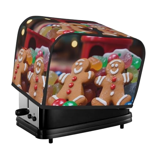 Lebkuchenmann-Süßigkeiten-Toaster-Abdeckungen, 2 Scheiben, Brotmaschinen-Abdeckungen, gesteppter Toaster, staubdichte Abdeckung, kleine waschbare Geräteabdeckungen, Brotbackmaschine, Schutz für Küche von BSCKKDMN