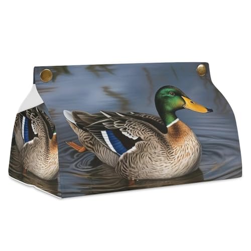 Mallard Duck Taschentuchbox aus Leder, wasserdicht, rechteckig, für Badezimmer, Wohnzimmer, Küche, Büro Mallard Duck Taschentuchbox aus Leder, wasserdicht, rechteckig, für Badezimmer, Wohnzimmer, Küche, Büro von BSCKKDMN