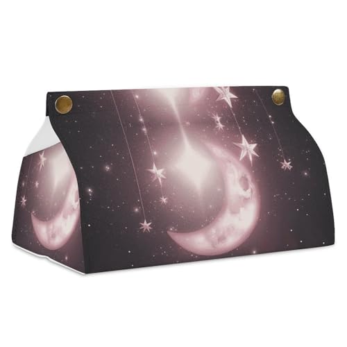 Moon Stars Taschentuchbox-Abdeckung, Leder, wasserdicht, rechteckig, für Badezimmer, Wohnzimmer, Küche, Büro Moon Stars Taschentuchbox-Abdeckung, Leder, wasserdicht, rechteckig, für Badezimmer, Wohnzimmer, Küche, Büro von BSCKKDMN