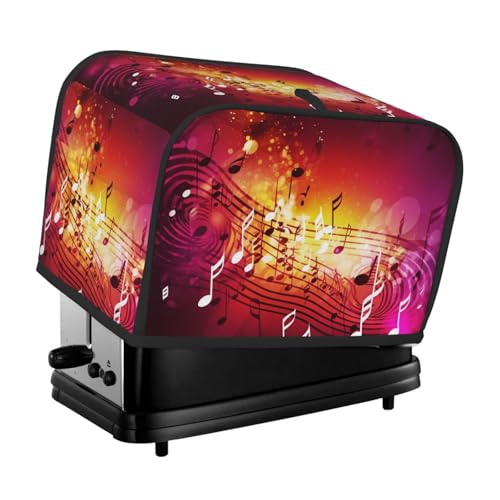 Musiknoten-Toaster-Abdeckungen, 2 Scheiben, Brotmaschinen-Abdeckungen, gesteppter Toaster, staubdichte Abdeckung, kleine waschbare Geräteabdeckungen, Brotbackmaschinen-Schutz für Küche, kleine Geräte von BSCKKDMN