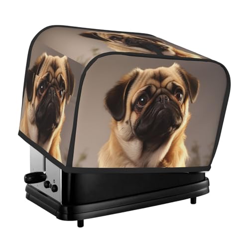 Niedliche Mops-Hunde-Toaster-Abdeckungen, 2 Scheiben, Brotmaschinen-Abdeckungen, gesteppter Toaster, staubdichte Abdeckung, kleine waschbare Geräteabdeckungen, Brotbackmaschine, Schutz für Küche Niedliche Mops-Hunde-Toaster-Abdeckungen, 2 Scheiben, Brotmaschinen-Abdeckungen, gesteppter Toaster, staubdichte Abdeckung, kleine waschbare Geräteabdeckungen, Brotbackmaschine, Schutz für Küche von BSCKKDMN