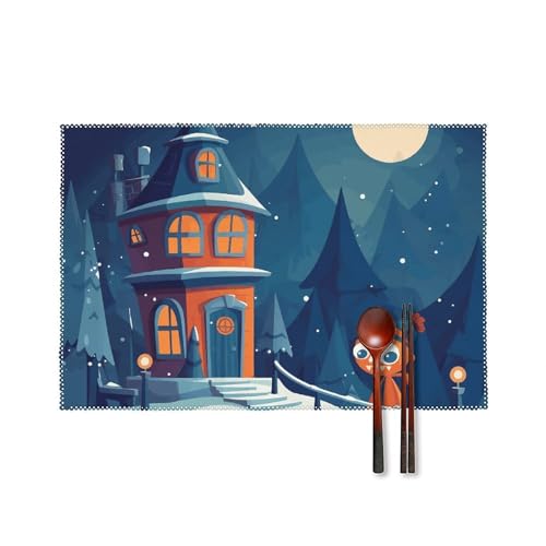 Platzdeckchen-Set, hitzebeständig, rutschfest, abwischbar, waschbar, Monster, Weihnachten, Abendessen, Tischmatten für Esszimmer, Küche, Innen- und Außenbereich, Party, Urlaub, Dekoration, 6 Stück Platzdeckchen-Set, hitzebeständig, rutschfest, abwischbar, waschbar, Monster, Weihnachten, Abendessen, Tischmatten für Esszimmer, Küche, Innen- und Außenbereich, Party, Urlaub, Dekoration, 6 Stück von BSCKKDMN