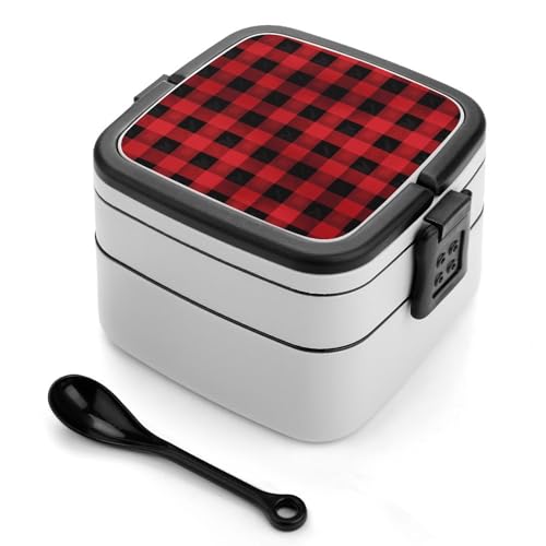 Red Black Buffalo Check Plaid Pattern Bento Box Adult Lunch Box All-in-One Stackable Bento Lunch Box with Compartments Double Layer Lunch Boxes Leak-Proof Lunch Containers for Work Picnics Tr Red Black Buffalo Check Plaid Pattern Bento Box Adult Lunch Box All-in-One Stackable Bento Lunch Box with Compartments Double Layer Lunch Boxes Leak-Proof Lunch Containers for Work Picnics Tr von BSCKKDMN