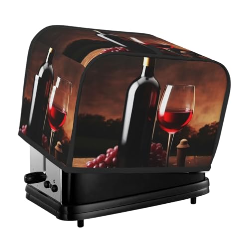 Rotwein- und Flaschentoaster-Abdeckungen, 2 Scheiben, Brotmaschinen-Abdeckungen, gesteppter Toaster, staubdichte Abdeckung, kleine waschbare Geräteabdeckungen, Brotbackmaschine, Schutz für Küche von BSCKKDMN