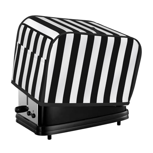 Schwarz-weiß gestreifte Toaster-Abdeckungen, 2 Scheiben, Brotmaschinen-Abdeckungen, gesteppter Toaster, staubdichte Abdeckung, kleine waschbare Geräteabdeckungen, Brotbackmaschine, Schutz für Küche Schwarz-weiß gestreifte Toaster-Abdeckungen, 2 Scheiben, Brotmaschinen-Abdeckungen, gesteppter Toaster, staubdichte Abdeckung, kleine waschbare Geräteabdeckungen, Brotbackmaschine, Schutz für Küche von BSCKKDMN