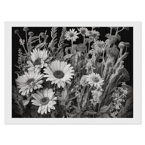 Schwarze und weiße Blumen Diamant Malerei Kits für Erwachsene Diamant Kunst Kit für Anfänger 5D DIY Full Square Diamond Art Craft Kits für Erwachsene für Home Wall Decor Schwarze und weiße Blumen Diamant Malerei Kits für Erwachsene Diamant Kunst Kit für Anfänger 5D DIY Full Square Diamond Art Craft Kits für Erwachsene für Home Wall Decor von BSCKKDMN