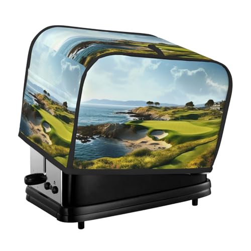 Seaside Golfplatz-Toaster-Abdeckungen, 2 Scheiben, Brotmaschinen-Abdeckungen, gesteppter Toaster, staubdichte Abdeckung, kleine waschbare Geräteabdeckungen, Brotbackmaschine, Schutz für Küche, kleine von BSCKKDMN
