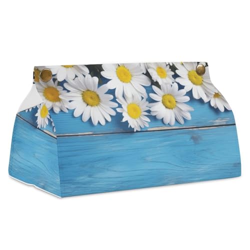 Taschentuchbox aus Holz, mit Gänseblümchen-Motiv, wasserdicht, rechteckig, für Badezimmer, Wohnzimmer, Küche, Büro Taschentuchbox aus Holz, mit Gänseblümchen-Motiv, wasserdicht, rechteckig, für Badezimmer, Wohnzimmer, Küche, Büro von BSCKKDMN