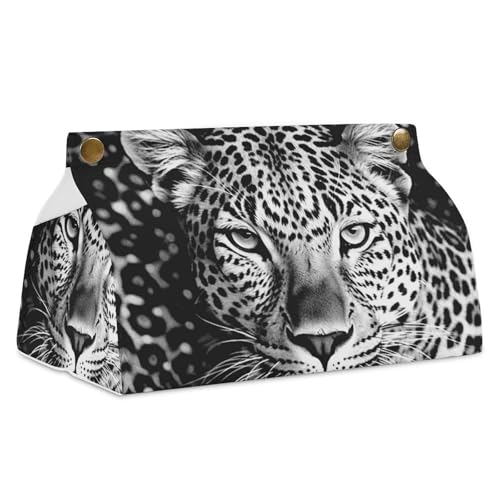 Taschentuchbox mit Leopardenmuster, wasserdicht, rechteckig, für Badezimmer, Wohnzimmer, Küche, Büro, Schwarz und Weiß Taschentuchbox mit Leopardenmuster, wasserdicht, rechteckig, für Badezimmer, Wohnzimmer, Küche, Büro, Schwarz und Weiß von BSCKKDMN