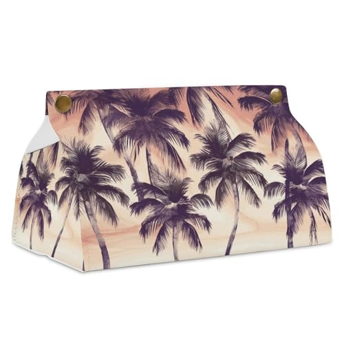 Taschentuchbox mit Palmenmuster, Leder, wasserdicht, rechteckig, für Badezimmer, Wohnzimmer, Küche, Büro Taschentuchbox mit Palmenmuster, Leder, wasserdicht, rechteckig, für Badezimmer, Wohnzimmer, Küche, Büro von BSCKKDMN