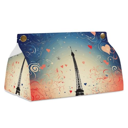 Taschentuchbox mit Paris-Muster, Leder, wasserdicht, rechteckig, für Badezimmer, Wohnzimmer, Küche, Büro Taschentuchbox mit Paris-Muster, Leder, wasserdicht, rechteckig, für Badezimmer, Wohnzimmer, Küche, Büro von BSCKKDMN