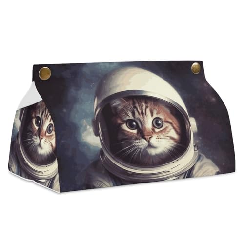 Taschentuchbox mit Tier-/Katzen-Astronautenmotiv, Leder, wasserdicht, rechteckig, für Badezimmer, Wohnzimmer, Küche, Büro Taschentuchbox mit Tier-/Katzen-Astronautenmotiv, Leder, wasserdicht, rechteckig, für Badezimmer, Wohnzimmer, Küche, Büro von BSCKKDMN