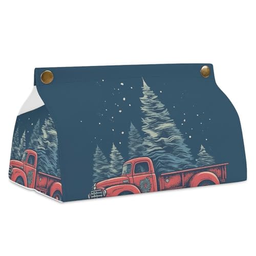 Taschentuchbox mit Weihnachtsbaum, Leder, wasserdicht, rechteckig, für Badezimmer, Wohnzimmer, Küche, Büro, Rot Taschentuchbox mit Weihnachtsbaum, Leder, wasserdicht, rechteckig, für Badezimmer, Wohnzimmer, Küche, Büro, Rot von BSCKKDMN
