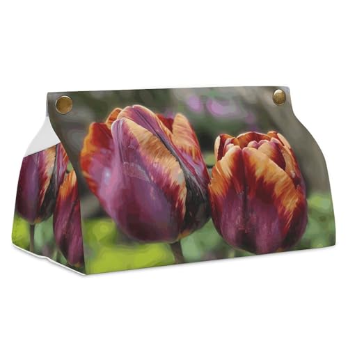 Taschentuchbox mit zwei Blumen, Leder, wasserdicht, rechteckig, für Badezimmer, Wohnzimmer, Küche, Büro Taschentuchbox mit zwei Blumen, Leder, wasserdicht, rechteckig, für Badezimmer, Wohnzimmer, Küche, Büro von BSCKKDMN