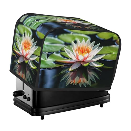 Wasserlilien-Toaster-Abdeckungen, 2 Scheiben, Brotmaschinen-Abdeckungen, gesteppter Toaster, staubdichte Abdeckung, kleine waschbare Geräteabdeckungen, Brotbackmaschinen-Schutz für Küche, kleine von BSCKKDMN