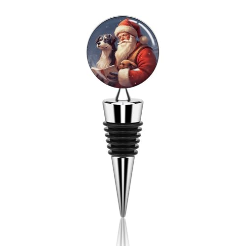 Weinflaschenverschluss, Metall, dekorativ, elegant, wiederverwendbar, auslaufsicher, Weihnachtsmann und Hund, Weinkorken für Geschenke, Bar, Urlaub, Party, Hochzeit Weinflaschenverschluss, Metall, dekorativ, elegant, wiederverwendbar, auslaufsicher, Weihnachtsmann und Hund, Weinkorken für Geschenke, Bar, Urlaub, Party, Hochzeit von BSCKKDMN