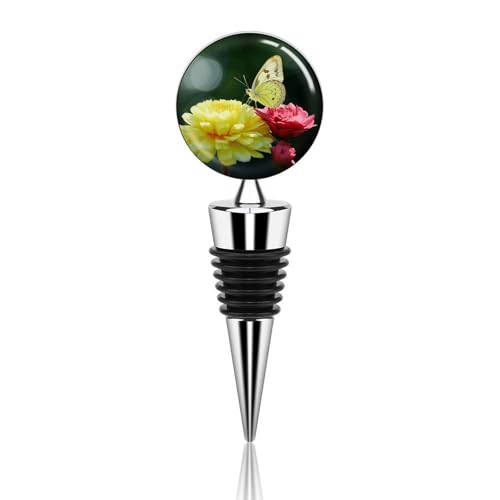 Weinflaschenverschluss, Metall, dekorativ, elegant, wiederverwendbar, auslaufsicher, leuchtend gelbe Blumen, Weinkorken für Geschenke, Bar, Urlaub, Party, Hochzeit Weinflaschenverschluss, Metall, dekorativ, elegant, wiederverwendbar, auslaufsicher, leuchtend gelbe Blumen, Weinkorken für Geschenke, Bar, Urlaub, Party, Hochzeit von BSCKKDMN