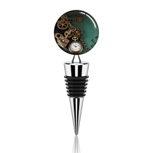 Weinflaschenverschluss aus Metall, dekorativ, elegant, wiederverwendbar, auslaufsicher, Steampunk-Uhren, Schlüssel und Ketten, Weinkorken für Geschenke, Bar, Urlaub, Party, Hochzeit Weinflaschenverschluss aus Metall, dekorativ, elegant, wiederverwendbar, auslaufsicher, Steampunk-Uhren, Schlüssel und Ketten, Weinkorken für Geschenke, Bar, Urlaub, Party, Hochzeit von BSCKKDMN