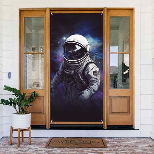 Willkommens-Türabdeckung, Dekoration, Türbanner 183 x 80 cm, Astronauten-Veranda-Banner, Schild, Fotohintergrund, saisonales Haustür-Banner für Urlaub, Party, Innen- und Außendekoration Willkommens-Türabdeckung, Dekoration, Türbanner 183 x 80 cm, Astronauten-Veranda-Banner, Schild, Fotohintergrund, saisonales Haustür-Banner für Urlaub, Party, Innen- und Außendekoration von BSCKKDMN