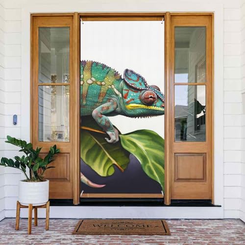 Willkommens-Türabdeckung, Dekoration, Türbanner 183 x 80 cm, Chamäleon-Veranda-Banner, Schild, Fotohintergrund, saisonales Haustür-Banner zum Aufhängen, Banner für Urlaub, Party, Innen- und Willkommens-Türabdeckung, Dekoration, Türbanner 183 x 80 cm, Chamäleon-Veranda-Banner, Schild, Fotohintergrund, saisonales Haustür-Banner zum Aufhängen, Banner für Urlaub, Party, Innen- und von BSCKKDMN