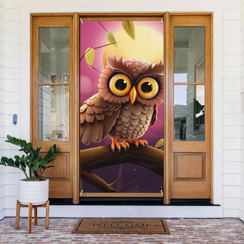 Willkommens-Türabdeckung, Dekoration, Türbanner 183 x 80 cm, Eulen-Banner, Schild, Fotohintergrund, saisonales Haustür-Banner zum Aufhängen, Banner für Urlaub, Party, Innen- und Außenbereich Willkommens-Türabdeckung, Dekoration, Türbanner 183 x 80 cm, Eulen-Banner, Schild, Fotohintergrund, saisonales Haustür-Banner zum Aufhängen, Banner für Urlaub, Party, Innen- und Außenbereich von BSCKKDMN