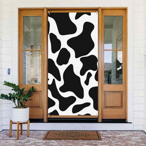 Willkommens-Türabdeckung, Dekoration, Türbanner 183 x 80 cm, Kuh-Punkt-Veranda-Banner, Schild, Fotohintergrund, saisonales Haustür-Banner zum Aufhängen, Banner für Urlaub, Party, Innen- und Willkommens-Türabdeckung, Dekoration, Türbanner 183 x 80 cm, Kuh-Punkt-Veranda-Banner, Schild, Fotohintergrund, saisonales Haustür-Banner zum Aufhängen, Banner für Urlaub, Party, Innen- und von BSCKKDMN