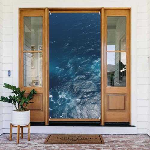 Willkommens-Türabdeckung, Dekoration, Türbanner 183 x 80 cm, Motiv: Meer von oben gesehen, Veranda, Schild, Fotohintergrund, saisonales Haustür-Banner zum Aufhängen, Banner für Urlaub, Party, Innen Willkommens-Türabdeckung, Dekoration, Türbanner 183 x 80 cm, Motiv: Meer von oben gesehen, Veranda, Schild, Fotohintergrund, saisonales Haustür-Banner zum Aufhängen, Banner für Urlaub, Party, Innen von BSCKKDMN