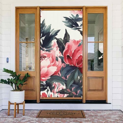 Willkommens-Türabdeckung, Dekoration, Türbanner 183 x 80 cm, Pfingstrosen, Frühlings-Veranda-Banner, Schild, Fotohintergrund, saisonales Haustür-Banner für Urlaub, Party, Innen- und Außendekoration Willkommens-Türabdeckung, Dekoration, Türbanner 183 x 80 cm, Pfingstrosen, Frühlings-Veranda-Banner, Schild, Fotohintergrund, saisonales Haustür-Banner für Urlaub, Party, Innen- und Außendekoration von BSCKKDMN