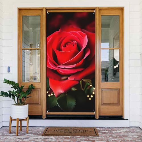 Willkommens-Türabdeckung, Dekoration, Türbanner 183 x 80 cm, Rosenblume, Veranda, Schild, Fotohintergrund, saisonales Haustür-Banner zum Aufhängen, Banner für Urlaub, Party, Innen- und Außenbereich Willkommens-Türabdeckung, Dekoration, Türbanner 183 x 80 cm, Rosenblume, Veranda, Schild, Fotohintergrund, saisonales Haustür-Banner zum Aufhängen, Banner für Urlaub, Party, Innen- und Außenbereich von BSCKKDMN