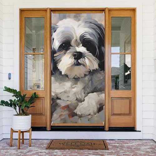 Willkommens-Türabdeckung, Dekoration, Türbanner 183 x 80 cm, Shih Tzu Veranda Banner Schild Foto Hintergrund saisonale Haustür hängende Banner für Urlaub, Party, Innen- und Außenbereich Willkommens-Türabdeckung, Dekoration, Türbanner 183 x 80 cm, Shih Tzu Veranda Banner Schild Foto Hintergrund saisonale Haustür hängende Banner für Urlaub, Party, Innen- und Außenbereich von BSCKKDMN
