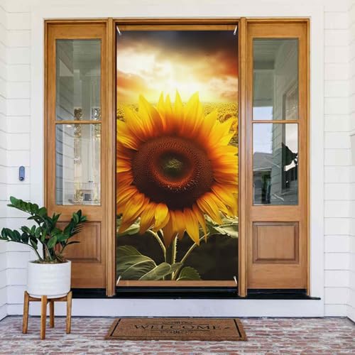Willkommens-Türabdeckung, Dekoration, Türbanner 183 x 80 cm, Sonnenblumen-Veranda-Banner, Schild, Fotohintergrund, saisonales Haustür-Banner zum Aufhängen, Banner für Urlaub, Party, Innen- und Willkommens-Türabdeckung, Dekoration, Türbanner 183 x 80 cm, Sonnenblumen-Veranda-Banner, Schild, Fotohintergrund, saisonales Haustür-Banner zum Aufhängen, Banner für Urlaub, Party, Innen- und von BSCKKDMN