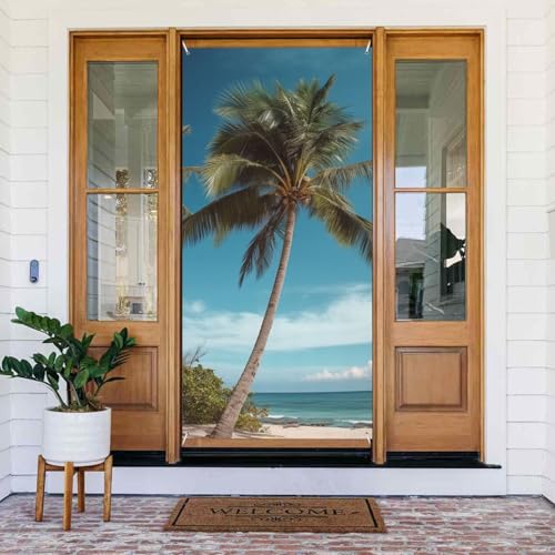 Willkommens-Türabdeckung, Dekoration, Türbanner 183 x 80 cm, Strand-Banner mit Kokosnussbaum, Veranda, Fotohintergrund, saisonales Haustür-Banner für Urlaub, Party, Innen- und Außendekoration Willkommens-Türabdeckung, Dekoration, Türbanner 183 x 80 cm, Strand-Banner mit Kokosnussbaum, Veranda, Fotohintergrund, saisonales Haustür-Banner für Urlaub, Party, Innen- und Außendekoration von BSCKKDMN