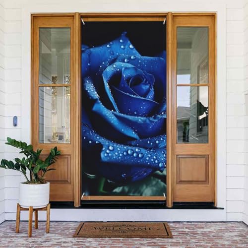 Willkommens-Türabdeckung, Dekoration, Türbanner 183 x 80 cm, blaue Rose, Veranda, Schild, Fotohintergrund, saisonales Haustür-Banner zum Aufhängen, Banner für Urlaub, Party, Innen- und Außenbereich Willkommens-Türabdeckung, Dekoration, Türbanner 183 x 80 cm, blaue Rose, Veranda, Schild, Fotohintergrund, saisonales Haustür-Banner zum Aufhängen, Banner für Urlaub, Party, Innen- und Außenbereich von BSCKKDMN
