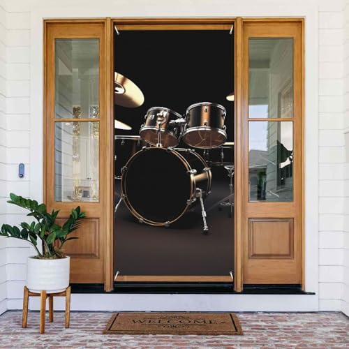 Willkommens-Türabdeckung, Dekoration, Türbanner 183 x 80 cm, cooles Schlagzeug-Set, Veranda, Banner, Schild, Fotohintergrund, saisonales Haustür-Banner zum Aufhängen, Banner für Urlaub, Party, Innen Willkommens-Türabdeckung, Dekoration, Türbanner 183 x 80 cm, cooles Schlagzeug-Set, Veranda, Banner, Schild, Fotohintergrund, saisonales Haustür-Banner zum Aufhängen, Banner für Urlaub, Party, Innen von BSCKKDMN